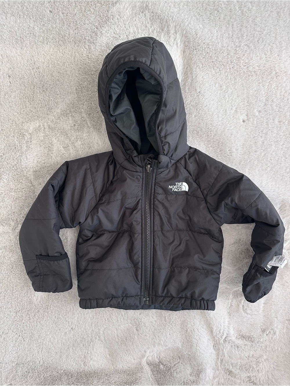 Infants The North Face Black Reversible Hooded Puffer Jacket
